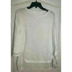 Lulu B Womens Sweater Size S White Layered Bell Sleeve Small